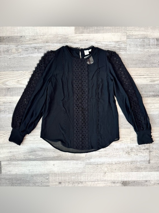 Joie Tops - Joie NWT Black Lightweight Blouse Size XS Long Sleeve, Lace Detail R30